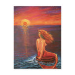 Mermaid Postcard - 'Watching The Sunset'