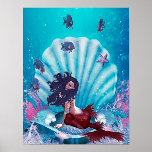 mermaid posters Zazzle