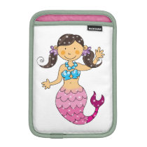 mermaid princess (dark hair) iPad mini sleeve at Zazzle