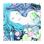 Mermaid Princess in Blue Hues Canvas Gallery Wrapped Canvas