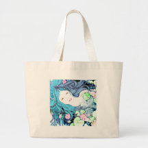 Mermaid Princess in Blue Hues Canvas Bag