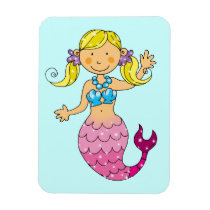 mermaid princess rectangle magnet