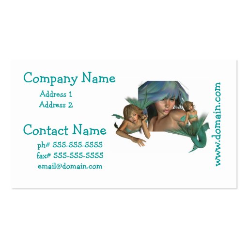 Mermaid Reflections Business Cards (front side)
