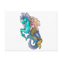 mermaid riding seahorse postcards by doonidesigns mermaid riding seahorse postcards