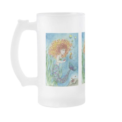 Mermaid - Seahorse  Extra Large Mug by 13BlackCatsDesigns