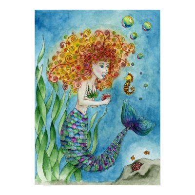 Mermaid - Seahorse Poster by 13BlackCatsDesigns