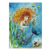 Mermaid - Seahorse Poster posters by 13BlackCatsDesigns Mermaid - Seahorse Poster posters