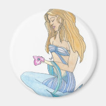 Mermaid Serenity - CricketDiane Art Magnet