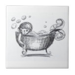 Mermaid Sketch bathroom Tile