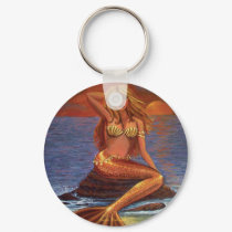 Mermaid Sunset Keychain by SusanRodio Mermaid Sunset Keychain