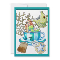 Mermaid Tea Party Birthday Invitation