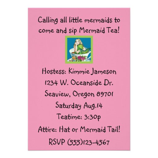 Mermaid Tea Party Invitations