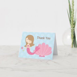 Mermaid Thank You Card card