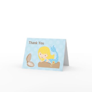 Mermaid Thank You Card card