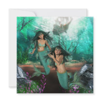 Mermaid Twins  Invitations