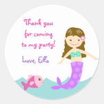 Mermaid Under The sea Round Favor Stickers