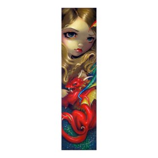 Mermaid with a Scarlet Dragon ART PRINT fantasy print