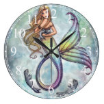 Mermaid with Baby Seals Clock