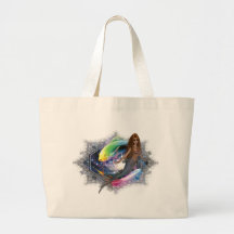 Mermaid with Colorful Fish Background Bags