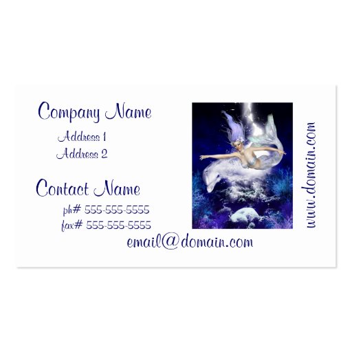 Mermaid with Dolphin Business Cards
