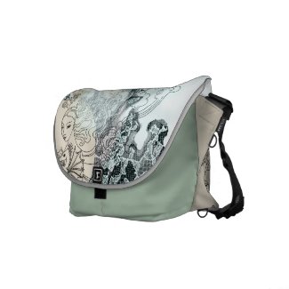 Mermaid with her Sea Horse rickshawmessengerbag
