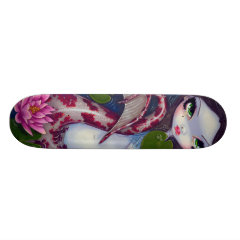 Mermaid With Pink Lotus Skateboard