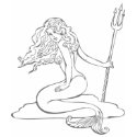 MERMAID WITH PITCHFORK T SHIRT by alittleblack MERMAID WITH PITCHFORK T SHIRT