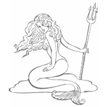 MERMAID WITH PITCHFORK T SHIRT by alittleblack MERMAID WITH PITCHFORK T SHIRT