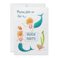 Mermaids Beach Party Invitation invitation