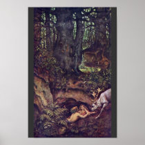 Mermaids Deer Mortifying By Schwind Moritz Von Posters