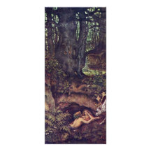 Mermaids Deer Mortifying By Schwind Moritz Von Full Color Rack Card