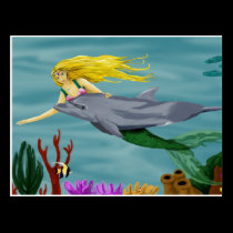 Mermaid's friend Postcard postcards