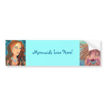 Mermaids Live Here Bumper Sticker bumper stickers
