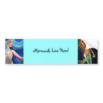 Mermaids Live Here Bumper Sticker bumper stickers
