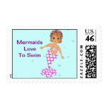 Mermaids Love To Swim Cute Picture Stamp