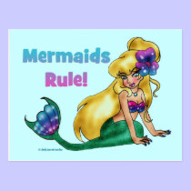 Mermaids Rule Postcard postcards