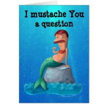 Merman Mustached Felicitaciones