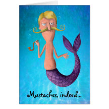 Merman Mustached rubio Tarjetón