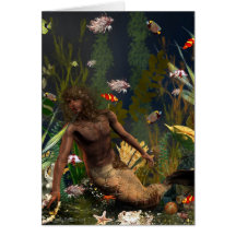 Merman Notecard de la fantasía Tarjetas