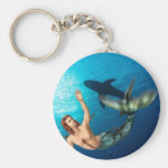 Merman with Shark Keychain