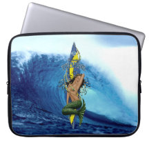 MerMarilyn Surfboard Wetsuit Laptop Sleeve