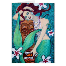 Mermiad's Tiki God Greeting Card