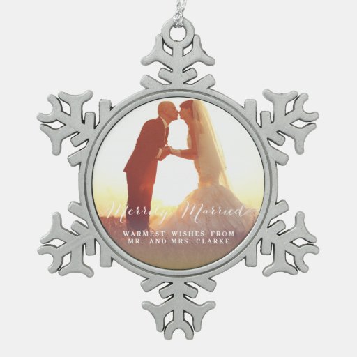 merrily married christmas photo holiday ornament zazzle merrily married christmas photo holiday ornament zazzle