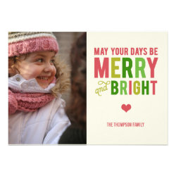 Merry and Bright Christmas/ Holiday Photo Card Custom Invites
