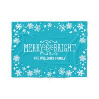 Merry and Bright | Custom Color Holiday Fleece Blanket