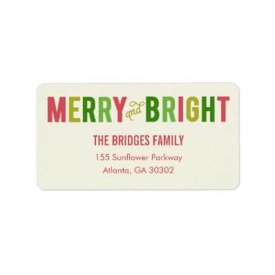 Merry and Bright Holiday Address Labels