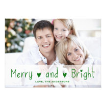 MERRY AND BRIGHT HOLIDAY PHOTO CARD