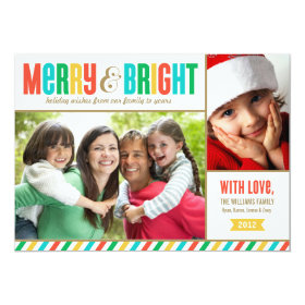 Merry and Bright Holiday Photo Card | Bold Colors 5