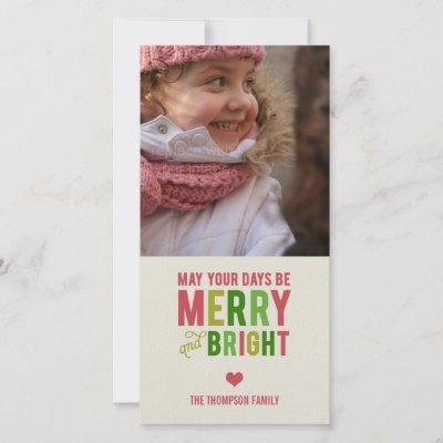 Merry and Bright Holiday Photo Card/Christmas Card