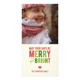 Merry and Bright Holiday Photo Card/Christmas Card